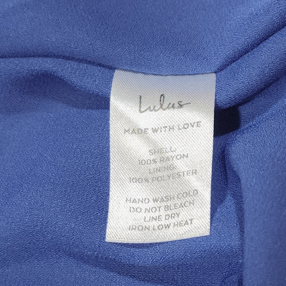 Lulus Maxi Wrap Dress M Blue Flutter Sleeve V-Neck Boho Wedding Guest Beachy - Picture 4 of 10